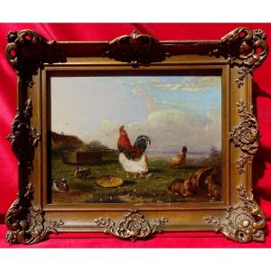François Van Severdonck (1809-1889) - Basse-Cour 1865 – Certificat de l'Artiste -