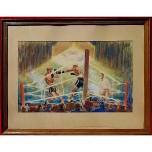 Maurice Wery (1911-1978) - Combat de Boxe 1935 -