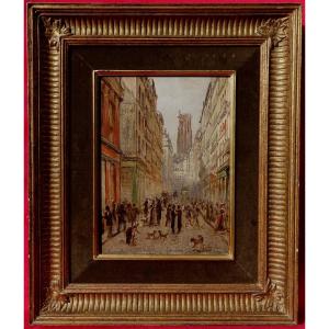 Adrian Aubry (1834–?) — Paris, 1859 — The Street And The Saint-jacques Tower —