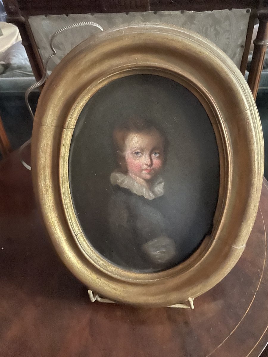 18th-century Painting On Wood—portrait Of A Child