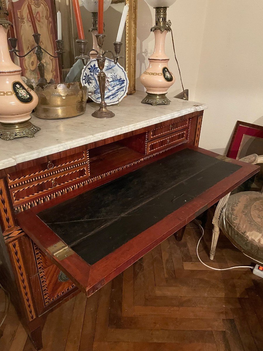 Exceptional Louis XVI Commode - Marquetry à La Reine-photo-2