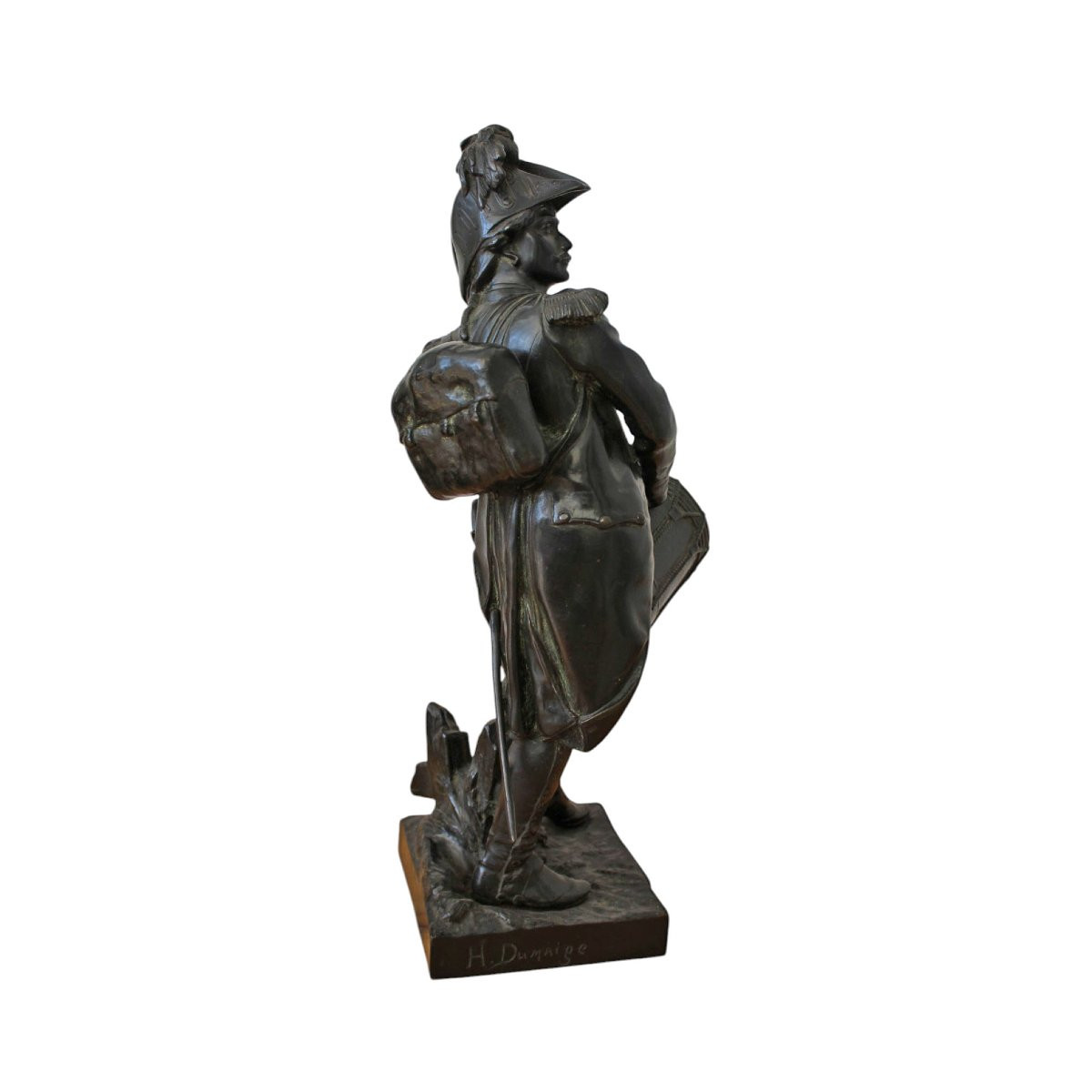 Pair Of French Infantry Bronzes By H. Dumiage-photo-3