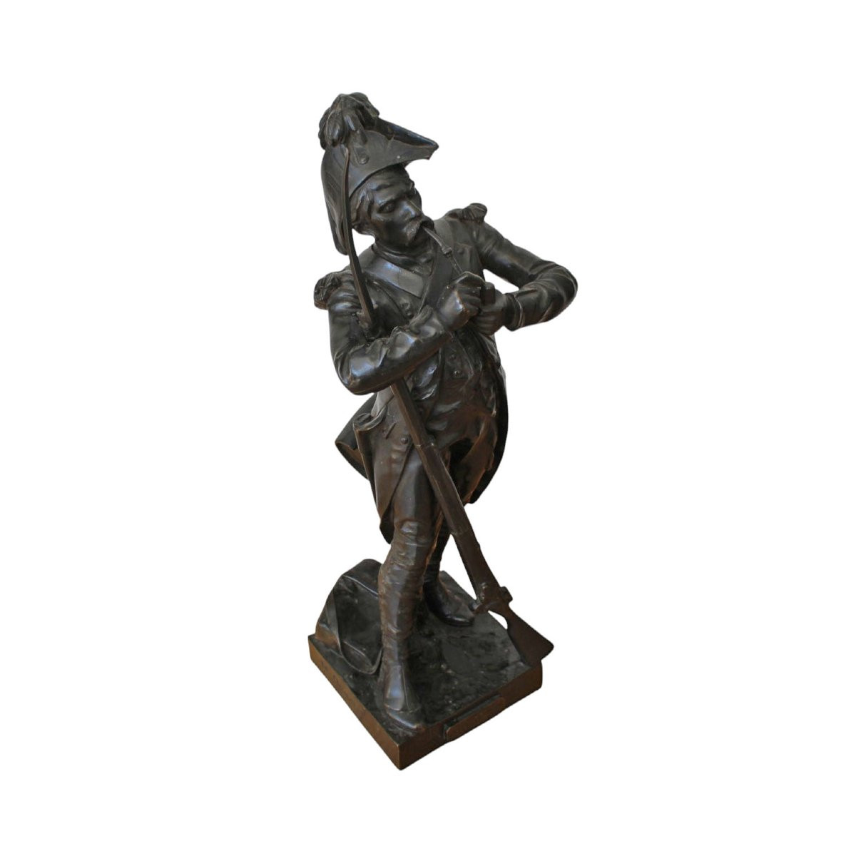 Pair Of French Infantry Bronzes By H. Dumiage-photo-6