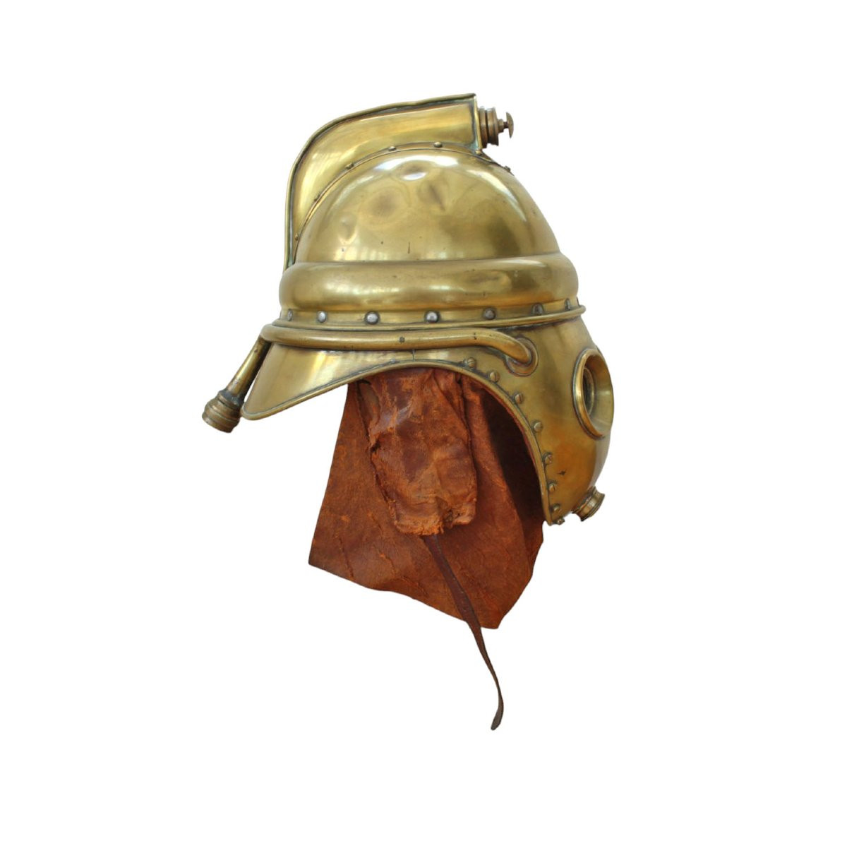 French Pompiers 1893 Model "casassa" Breathing Helmet-photo-4