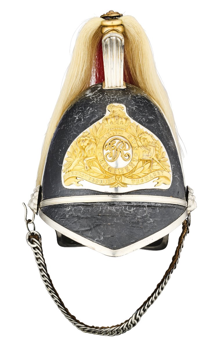Casque d'officier de la Yeomanry du Worcestershire de l'époque Victorienne-photo-2