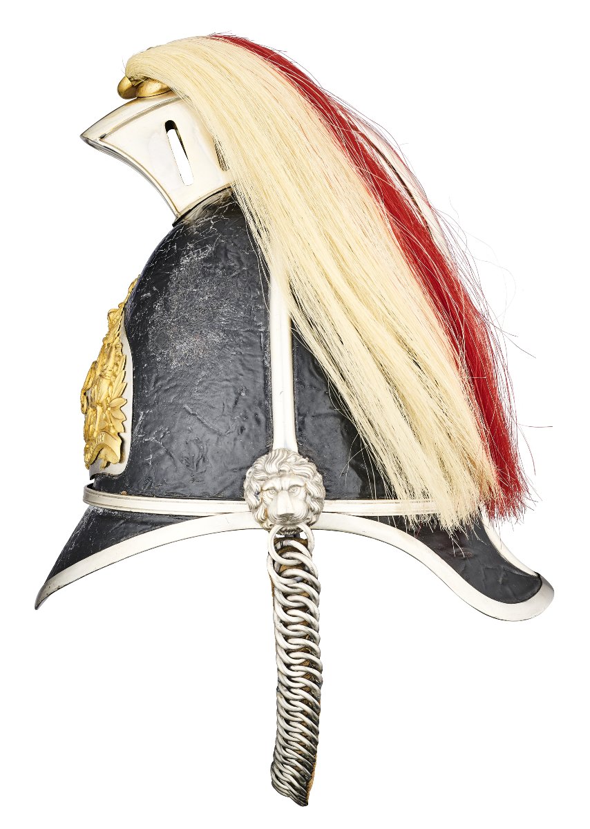 Casque d'officier de la Yeomanry du Worcestershire de l'époque Victorienne-photo-3