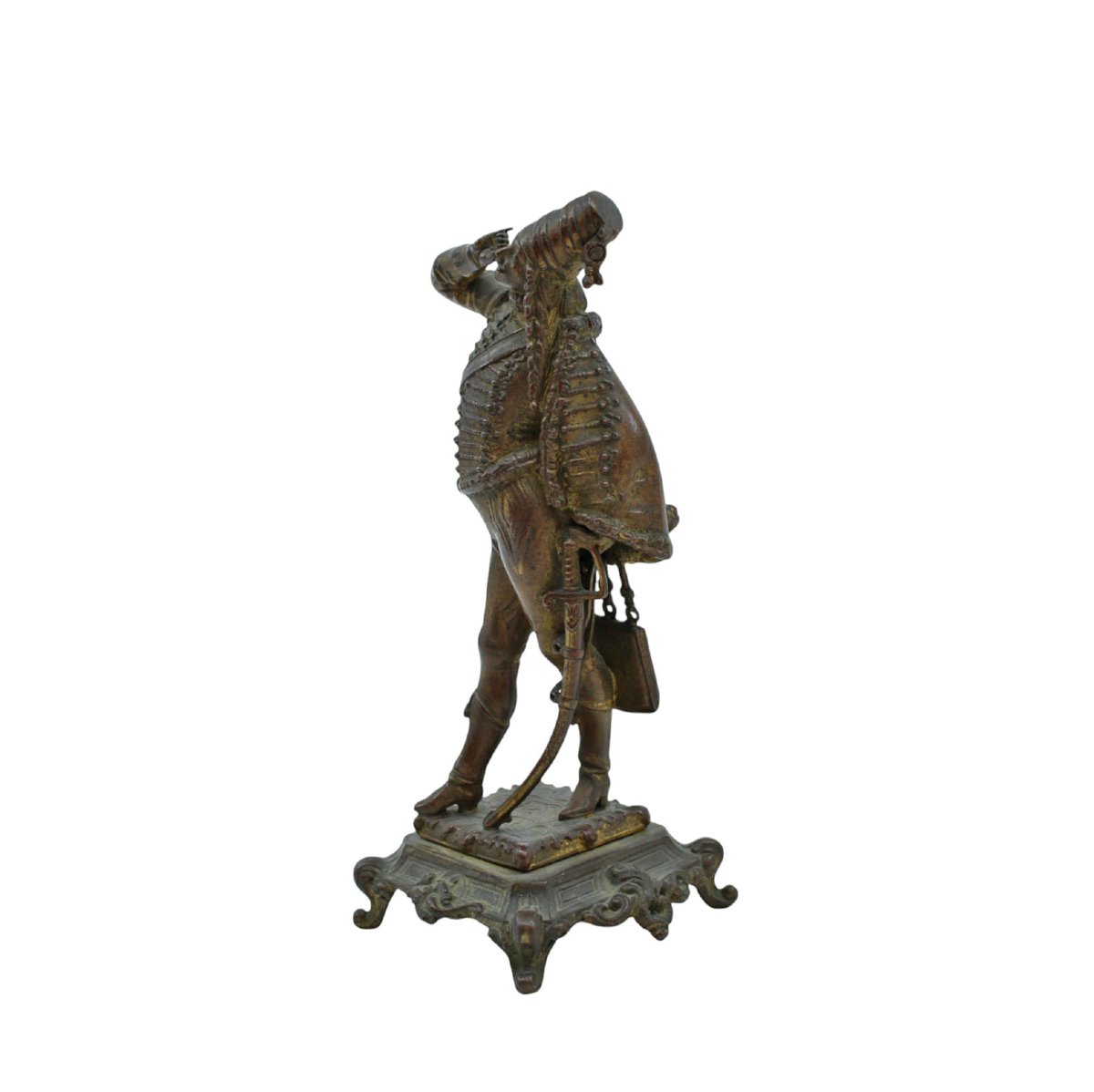 French Revolutionary Hussar Bronze Figure-photo-3