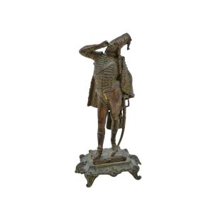 French Revolutionary Hussar Bronze Figure