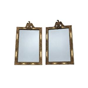 Miroirs muraux dorés d’époque Napoléonienne