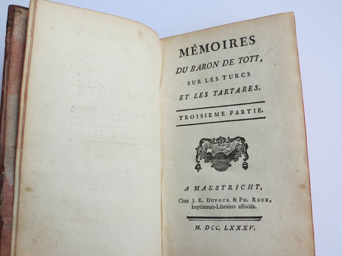 Baron de TOTT, Mémoires du Baron de Tott sur les turcs et les tartares, édition Maestricht 1785-photo-5