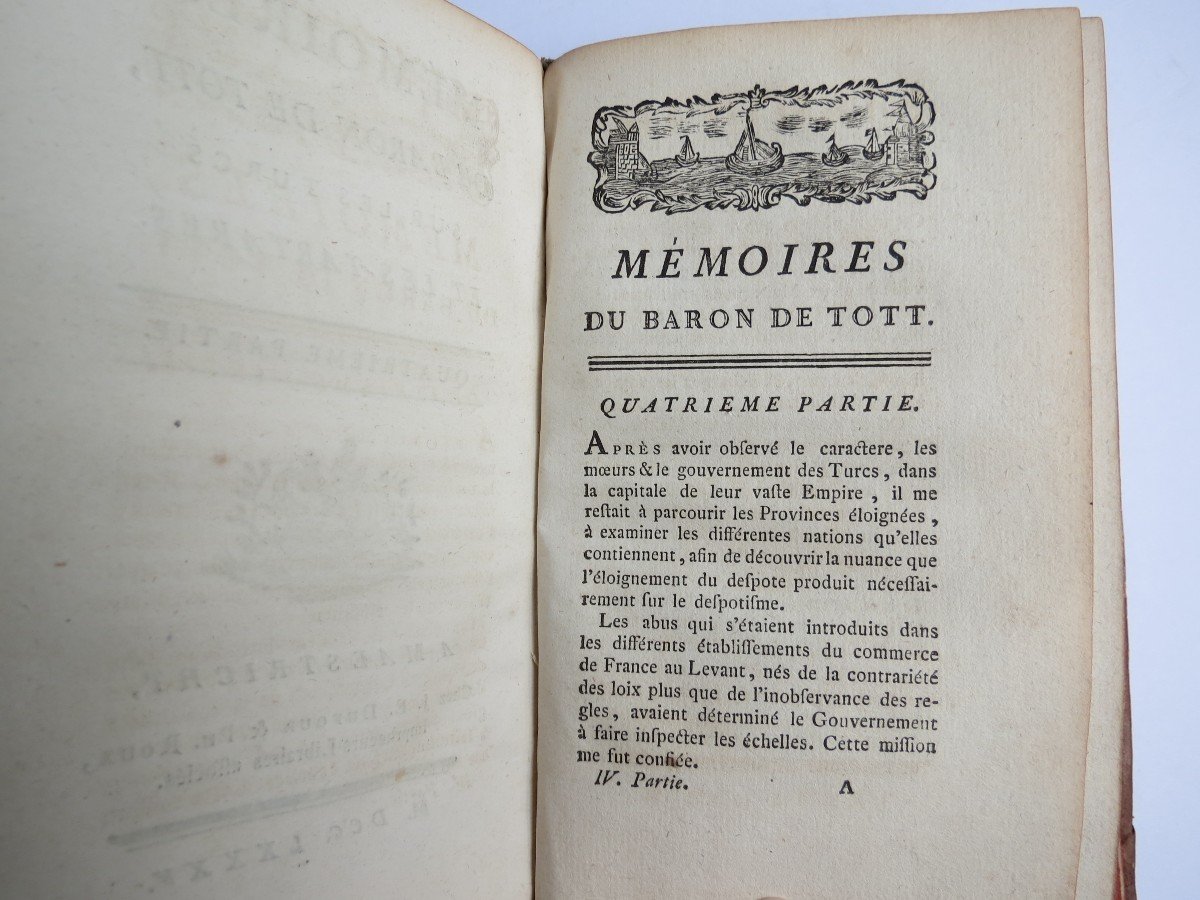 Baron de TOTT, Mémoires du Baron de Tott sur les turcs et les tartares, édition Maestricht 1785-photo-6