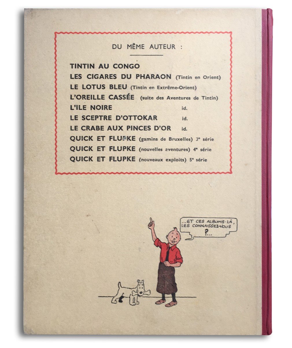 Hergé, Tintin En Amérique, Noir Et Blanc, A14 Bis, Petite Image Collée, Casterman 1941-photo-2