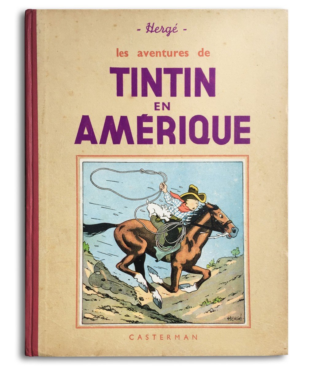 Hergé, Tintin En Amérique, Noir Et Blanc, A14 Bis, Petite Image Collée, Casterman 1941