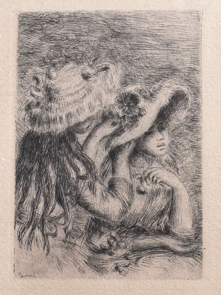 Pierre-Auguste RENOIR, Le chapeau épinglé, la fille de Berthe Morisot et sa cousine - Eau-forte-photo-2