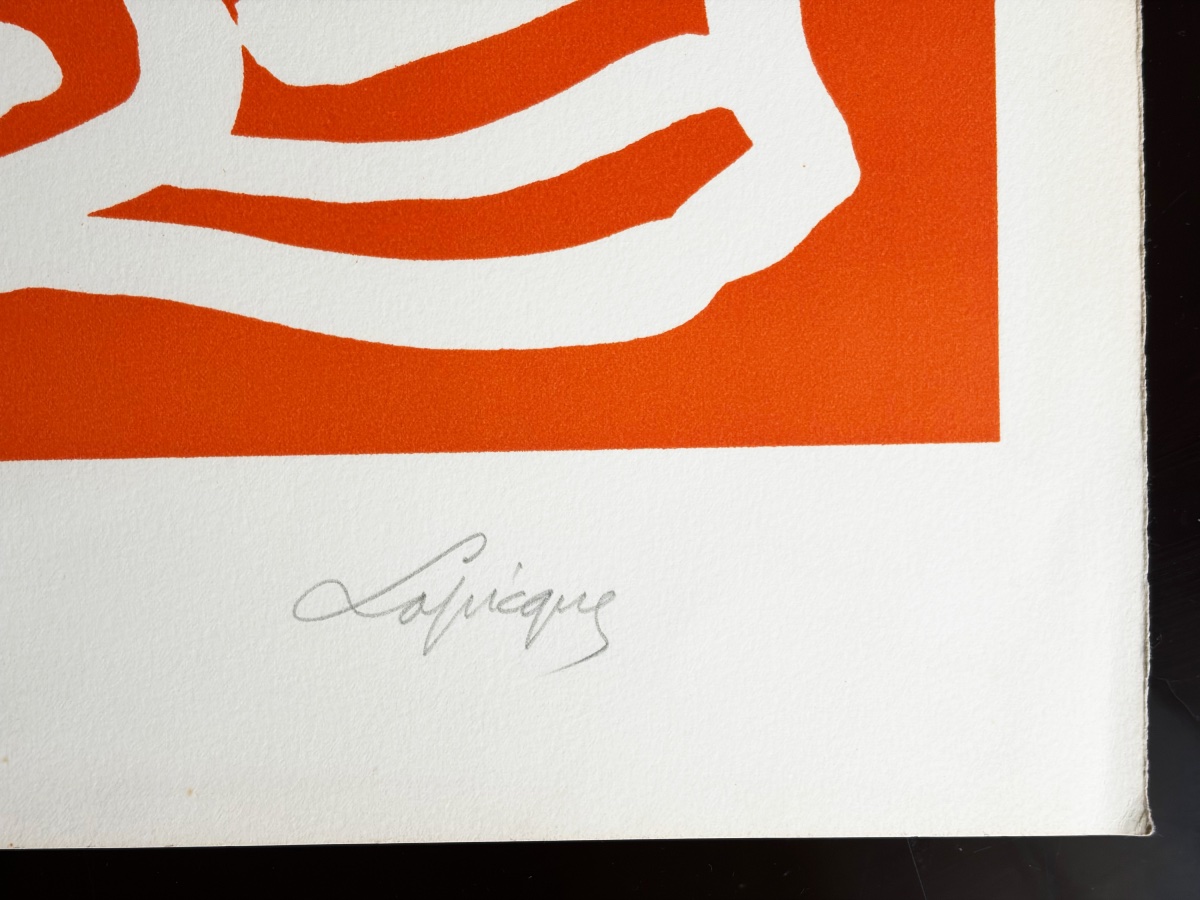 Charles Lapicque, Idylle étrusque, Original Lithograph Numbered And Signed, 1966-photo-2