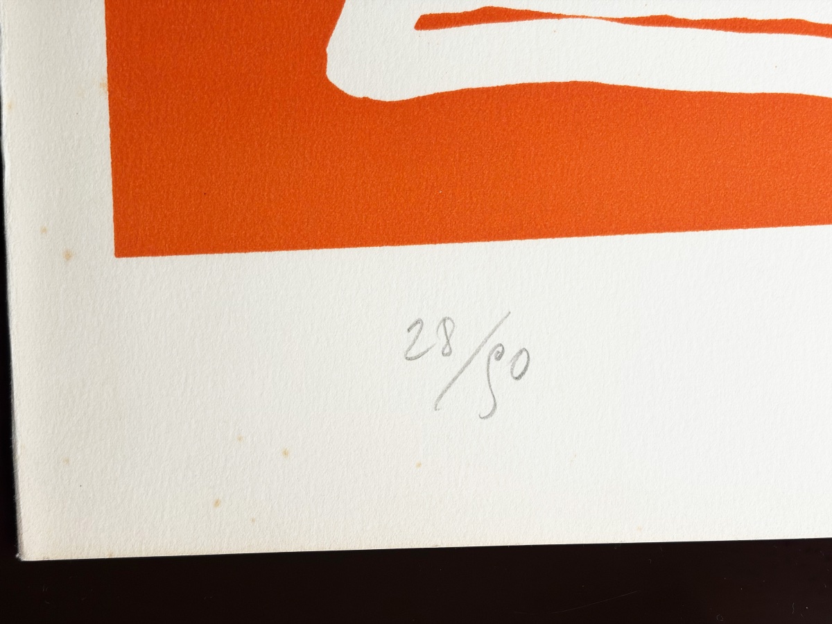 Charles Lapicque, Idylle étrusque, Original Lithograph Numbered And Signed, 1966-photo-3