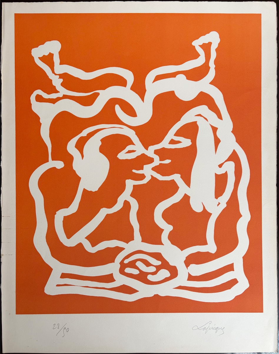 Charles Lapicque, Idylle étrusque, Original Lithograph Numbered And Signed, 1966-photo-4