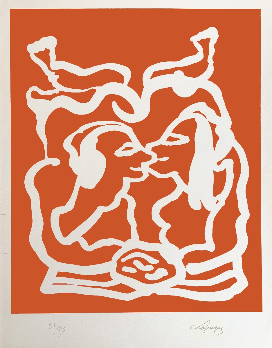 Charles Lapicque, Idylle étrusque, Original Lithograph Numbered And Signed, 1966