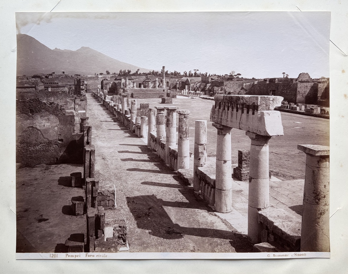 Giorgio Sommer, Pompeii Civil Forum No. 1201, Albumin Print, Ca. 1870–80, Numbered, Titled, And Signed-photo-2