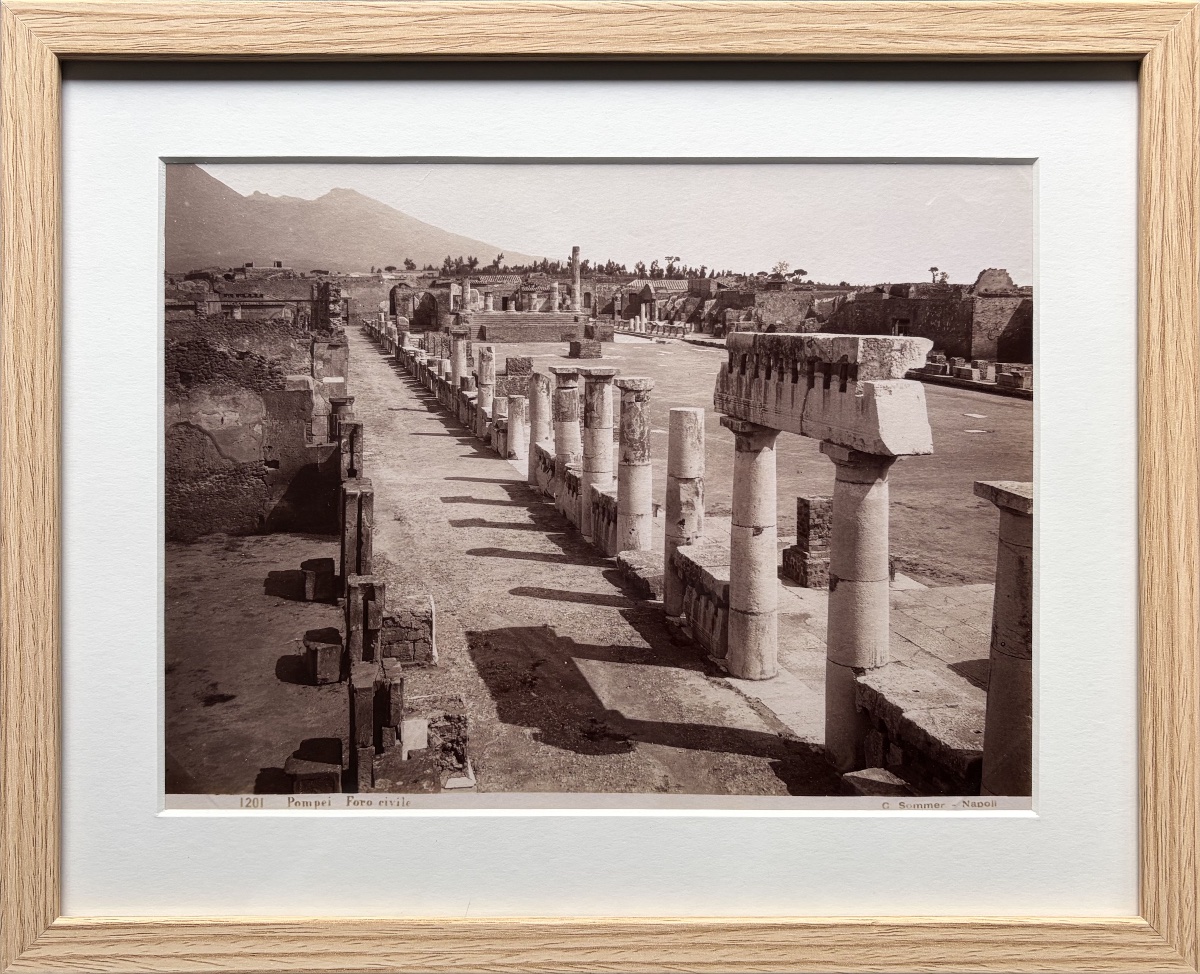 Giorgio Sommer, Pompeii Civil Forum No. 1201, Albumin Print, Ca. 1870–80, Numbered, Titled, And Signed