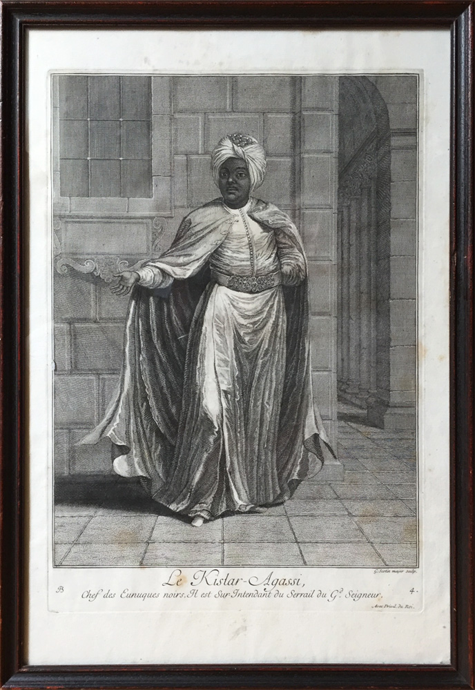Kislar Agassi, Chief Of Eunuchs Blacks, Engraved By G. Scotin According Jb Van Mour, Eighteenth Engraving