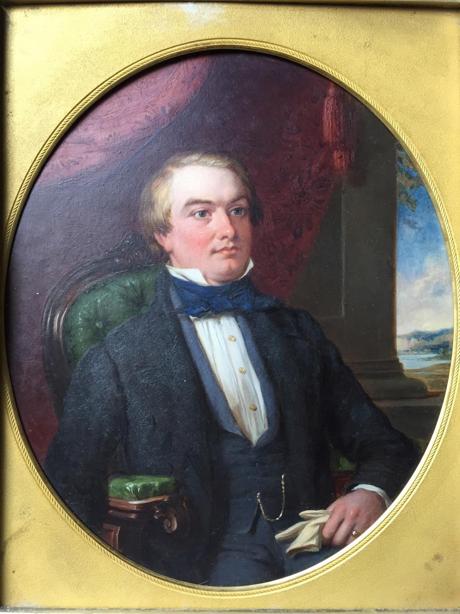 Gg Bullock, Portrait Of A Scottish Lord In Romantic Inside, Nineteenth, Signed, Frame Of Time-photo-2