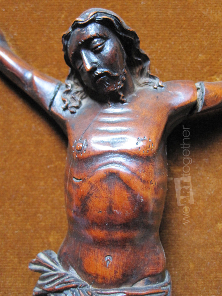 Christ en buis sculpté Haute époque XVIIème-photo-2