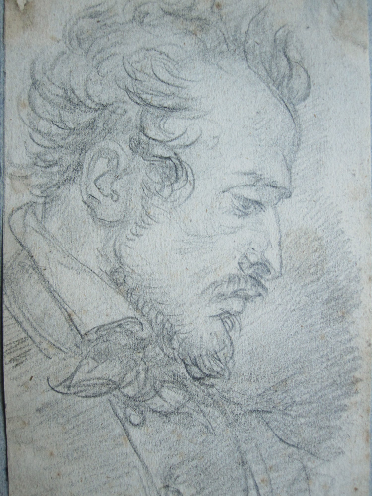 Portraits Of Two Men Of Quality, French School Drawing From XIXth Century-photo-3