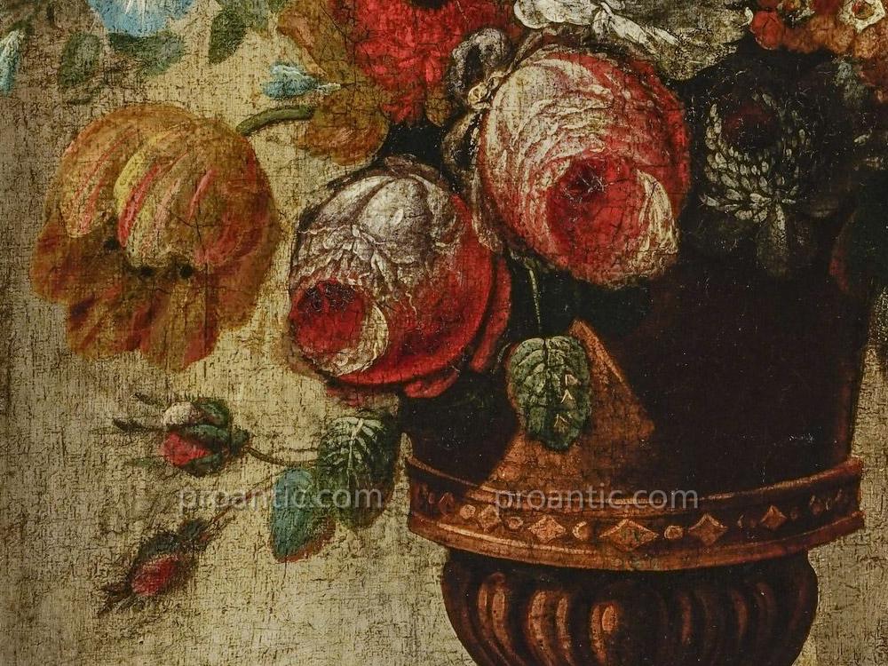 Ecole flamande XVIIe, Ambrosius BOSSCHAERT (cercle de) Composition florale dans vase Médicis-photo-4