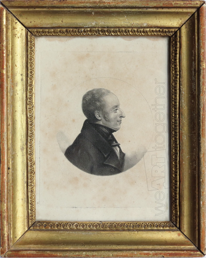 Physionotrace Nineteenth, Engraved Portrait Of Man By Father Bouchardy