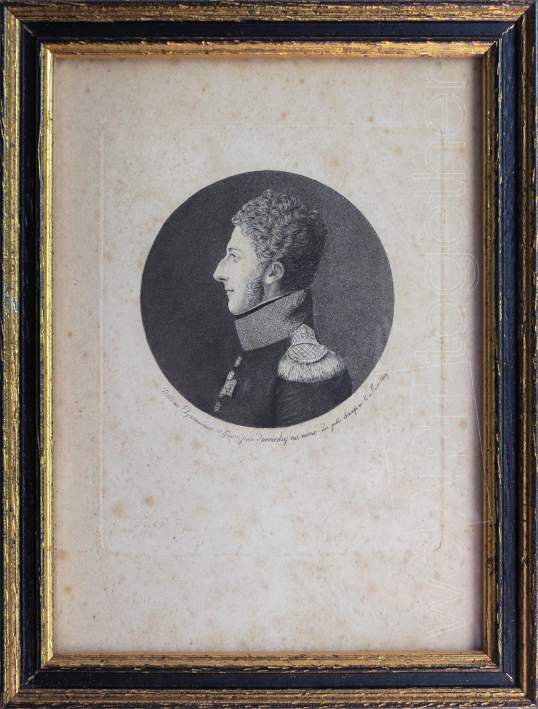Portrait In Physionotrace On Young Officer 1st Napoleonic Empire, Quenedey