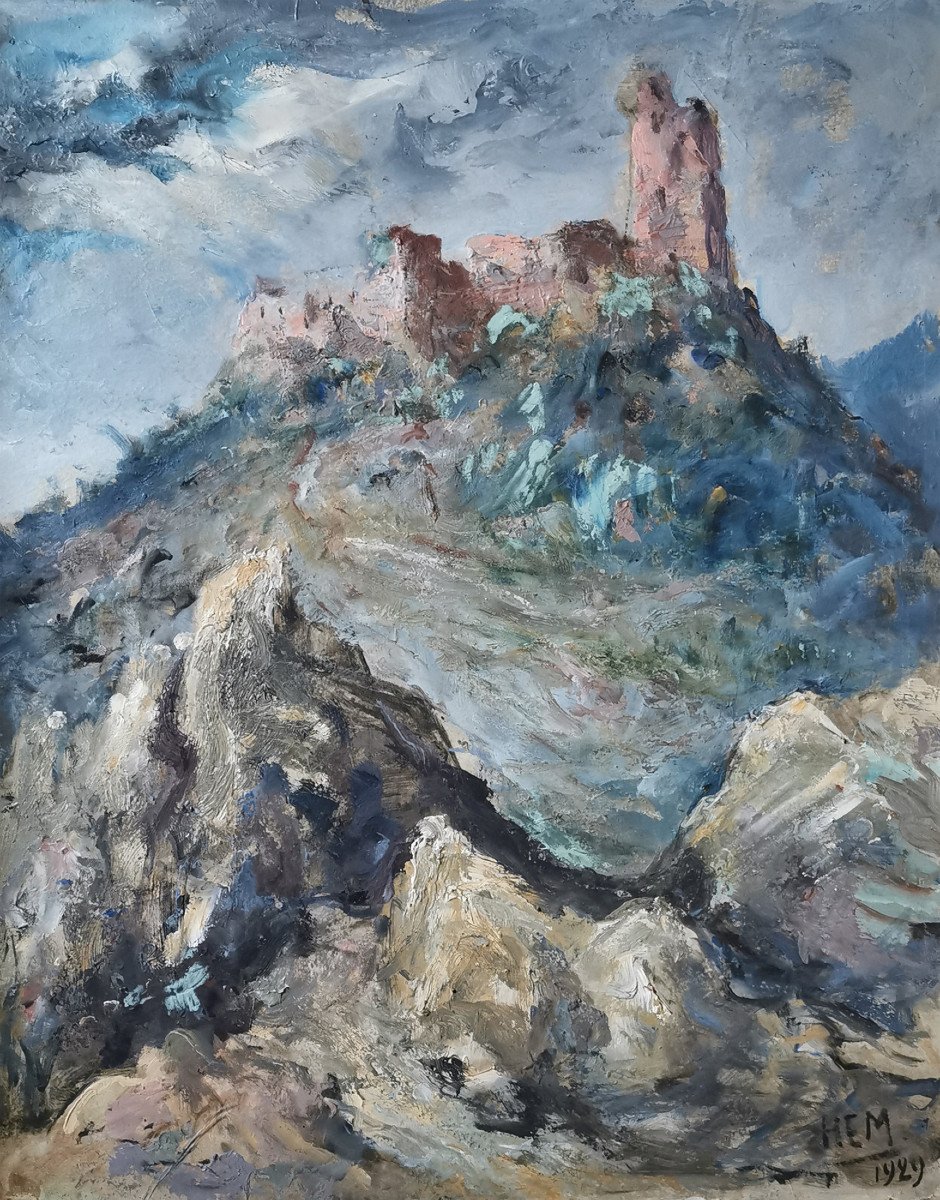 Piet Van Der Hem (1885 -1961) Hsp Signed Dated 1929, St Paul De Vence And His Lord Tower?-photo-2