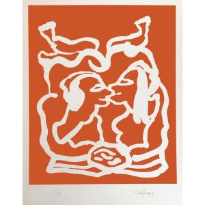 Charles Lapicque, Idylle étrusque, Original Lithograph Numbered And Signed, 1966