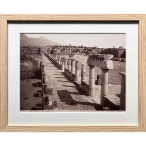 GIORGIO SOMMER, POMPEI FORO CIVILE N°1201,TIRAGE ALBUMINÉ CA 1870-80, NUMÉROTÉ INTITULÉ & SIGNÉ