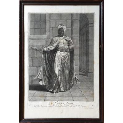 Kislar Agassi, Chief Of Eunuchs Blacks, Engraved By G. Scotin According Jb Van Mour, Eighteenth Engraving