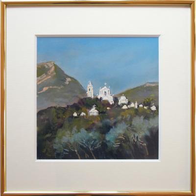View From Pino, Cap Corse, Pastel Located And Signed Jacques Coquillay