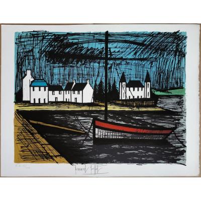 Bernard Buffet (1928-1999), Barque à Lomener, 1982, Original Lithograph Signed And Numbered