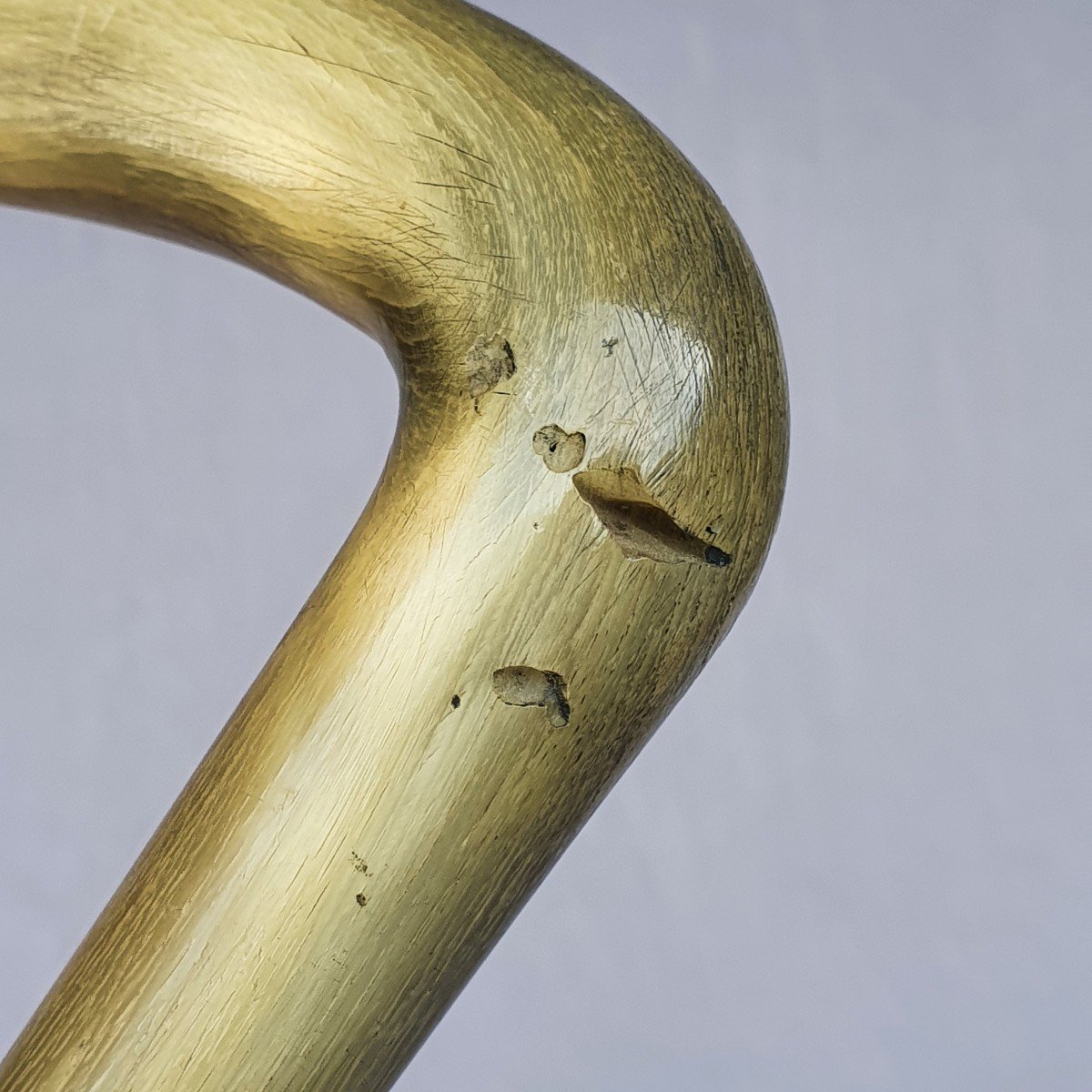 Antique Sword Cane, Dagger, Short Blade, Push Button, Horn-photo-3