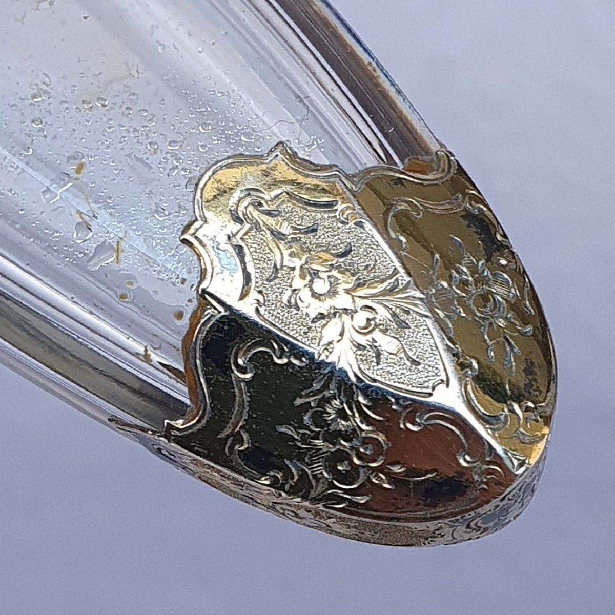 Flacon à sels, parfum, cristal et métal doré, XIXe siècle-photo-4