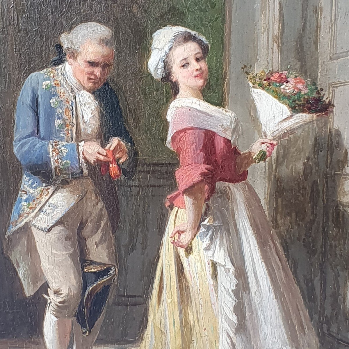 Prudent Louis Leray (1820 - 1879) "flowers For Madame"-photo-3