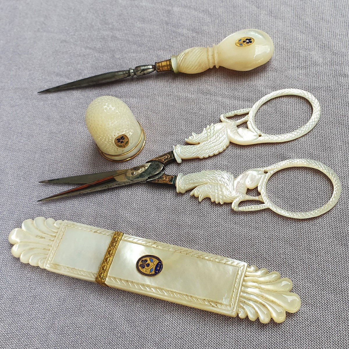 Antique Sewing Kit, Palais Royal Paris, Circa 1820-photo-4
