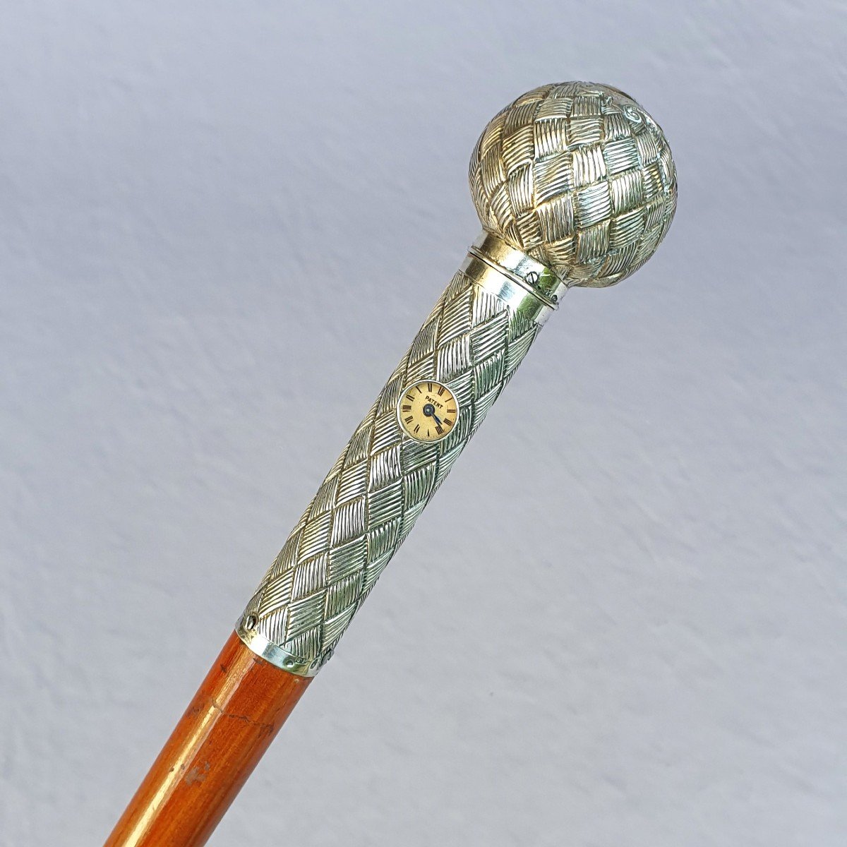 Canne ancienne de collection à système de montre dite « Holuska », vers 1885