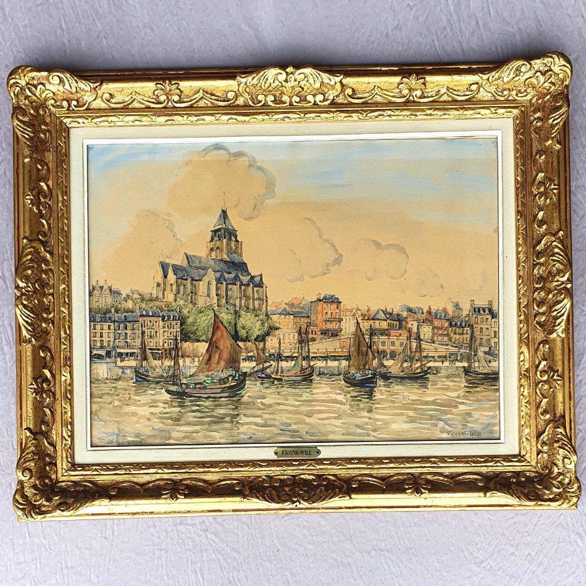 Aquarelle Frank Will (1900-1951),  Le Tréport 