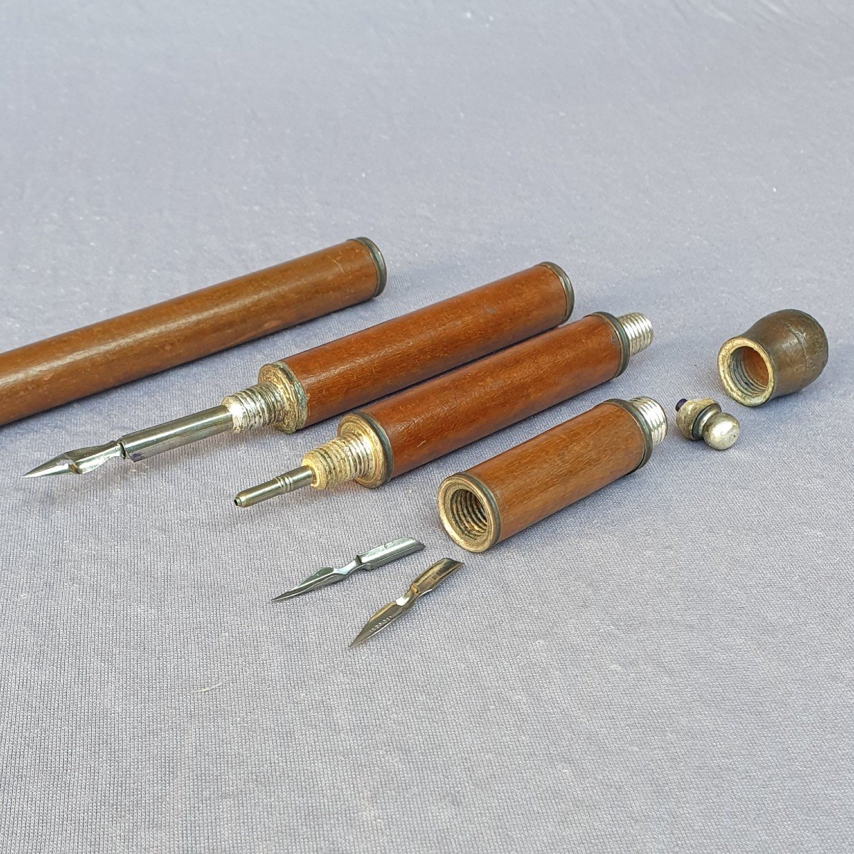Canne à système pour écrivain, canne à écrire, canne de scribe, fin XIXe / 1900