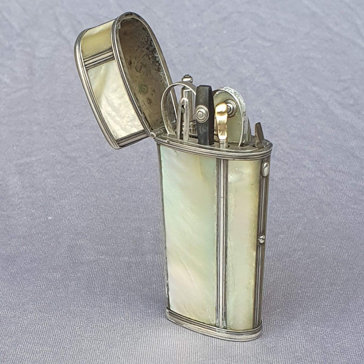 Nécessaire de poche, nacre, argent, fin XVIIIe / 1800-photo-2