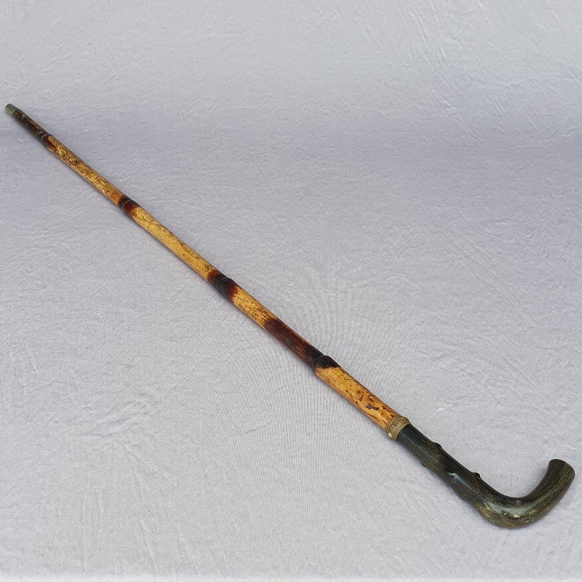 Antique Sword Cane, Horn Handle, Push Button Opening-photo-4