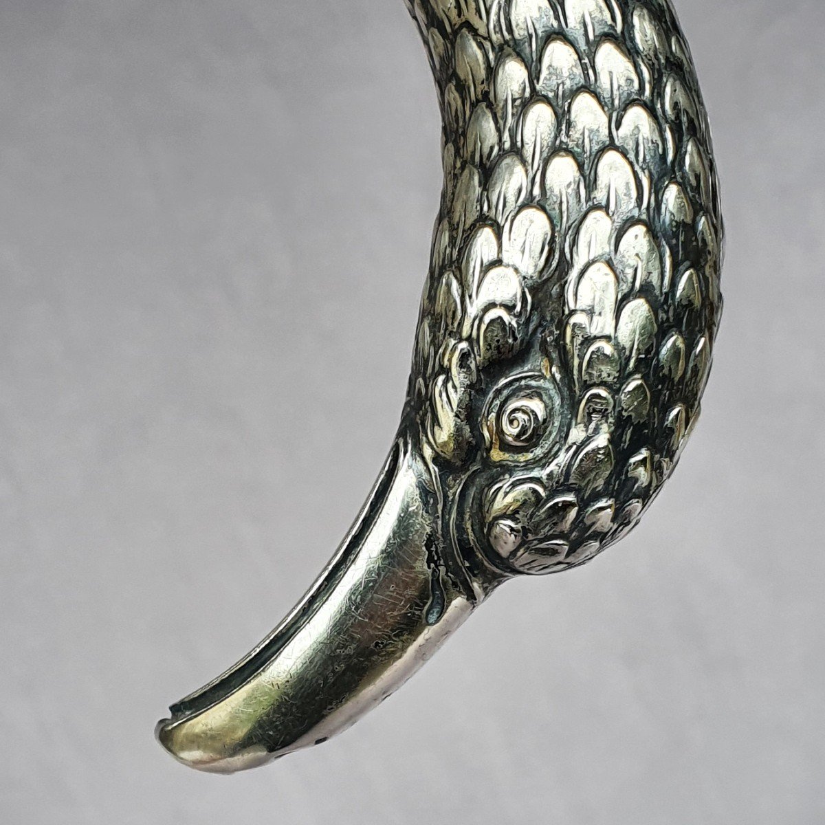 Silver Handle Cane Decorated With A Superb Bird's Head-photo-3