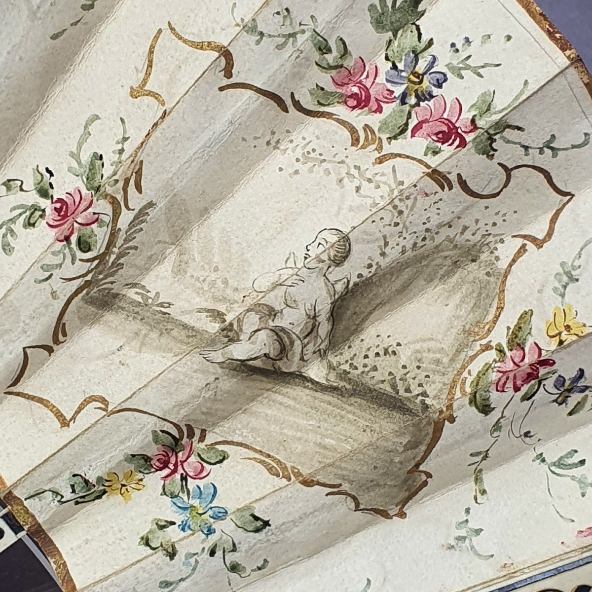 Antique Fan, Louis XVI Period, Circa 1780-photo-4