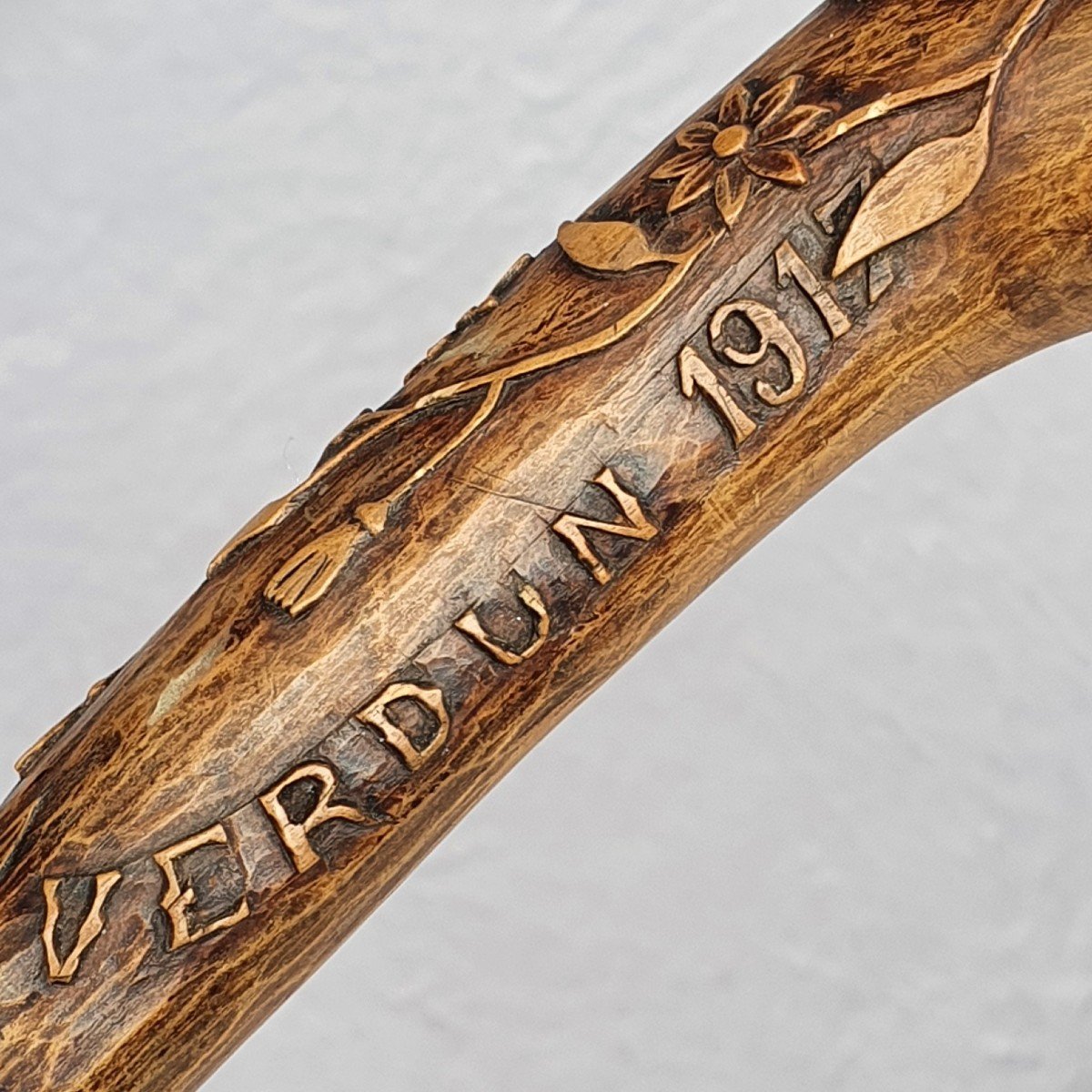 Cane Folk Art,  First World War,  Militaria, Souvenir Of Verdun 1917-photo-2