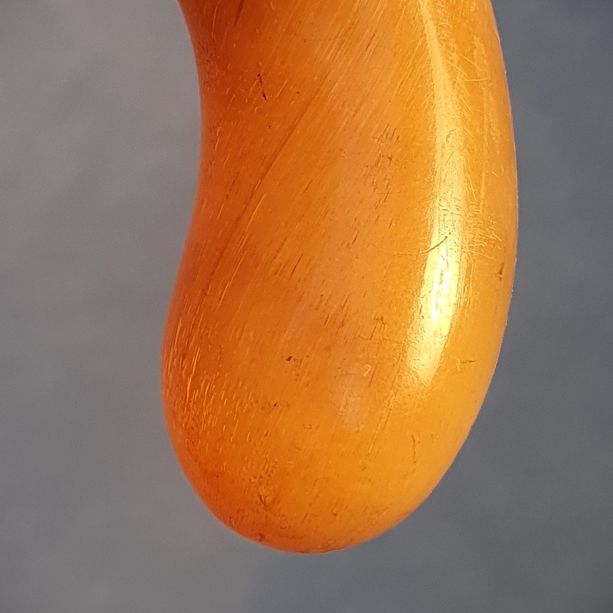 Canne Brigg London, poignée corne, bague en « doublé or », fût noisetier-photo-2